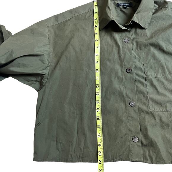Madewell Top Women's Small Minimalist Button Up Crop Straight-Hem Shirt - Picture 10 of 10